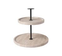 Villeroy & Boch - Manufacture Travertine, bandeja de pisos beis de travertino, hecha a mano, diseño elegante de piedra natural en tonos arena, ideal para bufés, decoración de piedra para la mesa