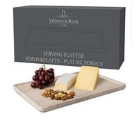Villeroy & Boch - Manufacture Travertine, bandeja para servir grande beis, hecha a mano, diseño elegante de piedra natural en tonos arena, plato para servir de piedra, vajilla de travertino