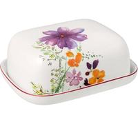 Villeroy & Boch - Mariefleur Basic, mantequera con tapa, colorida, apta para lavavajillas y microondas, para mantequilla, diseño floral, decoración floral, porcelana Premium