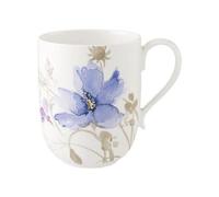 Villeroy & Boch Mariefleur Gris Basic Taza para Latte Macchiato, 480 ML, Altura: 11 Cm, Porcelana Premium, Blanco/Colorido