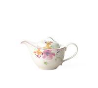 Villeroy & Boch Mariefleur Tea Kleine, Geschirr aus hochwertigem Premium in Pink Grün und Orange, 620 ML Tetera, Porcelana, Weiß, 15 x 15 x 20 cm