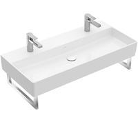 Villeroy & Boch Memento 2.0 lavabo mural, 2 agujeros para grifo, sin rebosadero, sin pulir, 1000x470mm, 4A22A101, Color: blanco-alpino