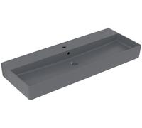 Villeroy & Boch Memento 2.0 lavabo mural, 1 agujero para grifo, con rebosadero, pulido, 1200x470mm, 4A22CLI4, Color: Grafito, Cerámica Plus