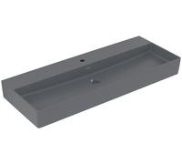 Villeroy & Boch Memento 2.0 lavabo mural, 1 agujero para grifo, sin rebosadero, pulido, 1200x470mm, 4A22CHI4, Color: Grafito, Cerámica Plus