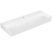 Villeroy & Boch Memento 2.0 lavabo mural, 1 agujero para grifo, sin rebosadero, pulido, 1200x470mm, 4A22CHR1, Color: Cerámica Blanca