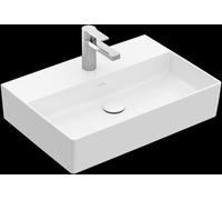 Villeroy & Boch Memento 2.0 lavabo mural, 1 agujero para grifo, sin rebosadero, pulido, 600x420mm, 4A226LR1, Color: Cerámica Blanca