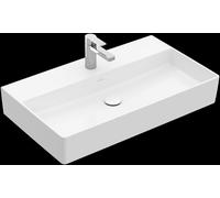 Villeroy & Boch Memento 2.0 lavabo mural, 1 agujero para grifo, sin rebosadero, pulido, 800x470mm, 4A228LR1, Color: Cerámica Blanca