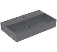 Villeroy & Boch Memento 2.0 Lavabo mural, 1 agujero para grifo, sin rebosadero, sin pulir, 800x470mm, 4A2281I4, Color: Grafito, Cerámica Plus