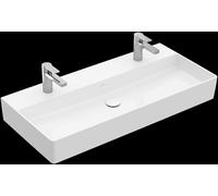 Villeroy & Boch Memento 2.0 lavabo mural, 2 agujeros para grifo, con rebosadero, pulido, 1000x470mm, 4A221L01, Color: blanco-alpino