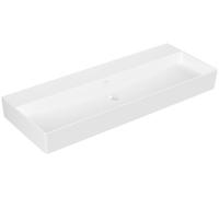 Villeroy & Boch Memento 2.0 lavabo mural, sin agujero para grifo, sin rebosadero, pulido, 1200x470mm, 4A22CF01, Color: blanco-alpino
