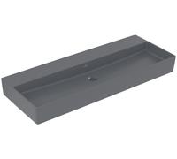 Villeroy & Boch Memento 2.0 lavabo mural, sin agujero para grifo, sin rebosadero, pulido, 1200x470mm, 4A22CFI4, Color: Grafito, Cerámica Plus