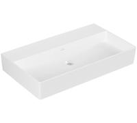 Villeroy & Boch Memento 2.0 lavabo mural, sin agujero para grifo, sin rebosadero, pulido, 800x470mm, 4A228FR1, Color: Cerámica Blanca