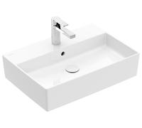 Villeroy & Boch Memento 2.0 lavabo sobre encimera, 1 agujero para grifo, con rebosadero, pulido, 600x420mm, 4A0760R1, Color: Cerámica Blanca