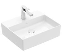 Villeroy & Boch Memento 2.0 lavabo sobre encimera, 1 agujero para grifo, sin rebosadero, sin pulir, 500x420mm, 4A075101, Color: blanco-alpino