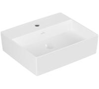 Villeroy & Boch Memento 2.0 Lavabo sobre encimera, 500 x 420 mm, 1 agujero para grifo, sin rebosadero, pulido, 4A0751RW, Color: Blanco Piedra, Cerámica Plus