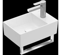 Villeroy & Boch Memento 2.0 lavamanos, 1 agujero para grifo, sin rebosadero, sin pulir, 400x260mm, 43234001, Color: blanco-alpino