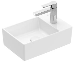 Villeroy & Boch Memento 2.0 lavamanos, 1 agujero para grifo, sin rebosadero, sin pulir, 400x260mm, 432340R1, Color: Cerámica Blanca