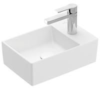Villeroy & Boch Memento 2.0 lavamanos, 1 agujero para grifo, sin rebosadero, sin pulir, 400x260mm, 432340RW, Color: Blanco Piedra CerámicaPlus