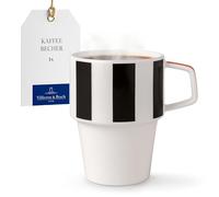 Villeroy & Boch - Memphis Collection, taza grande con asa, colorida, apta para lavavajillas y microondas, taza grande para café o té, taza con detalles en naranja, porcelana Premium