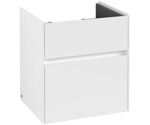 Villeroy & Boch Mueble bajo lavabo Collaro, 2 cajones extraíbles, centro lavabo, 510x546x414mm, C00700MS, Color: Frontal/carcasa: blanco mate, mango: blanco mate