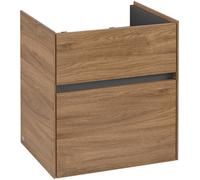 Villeroy & Boch Mueble bajo lavabo Collaro, 2 cajones extraíbles, centro lavabo, 510x546x414mm, C00700RH, Color: Frente/carcasa: Roble de Kansas, mango: Grafito