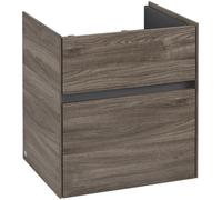 Villeroy & Boch Mueble bajo lavabo Collaro, 2 cajones extraíbles, centro lavabo, 510x546x414mm, C00700RK, Color: Frontal/carcasa: Roble piedra, Mango: Grafito