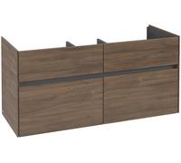 Villeroy & Boch Mueble bajo lavabo Collaro, 4 cajones extraíbles, centro lavabo, 1154x546x444mm, C01200VH, Color: Frente/carcasa: Roble Arizona, mango: Grafito