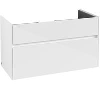 Villeroy & Boch Mueble de lavabo Collaro, 2 extraíbles, centro de lavabo, 954x546x444mm, C01100DH, Color: Frontal/carcasa: blanco brillante, mango: blanco mate