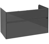 Villeroy & Boch Mueble de lavabo Collaro, 2 extraíbles, centro de lavabo, 954x546x444mm, C01100FP, Color: Frontal/carcasa: gris brillante, asa: Grafito