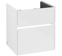 Villeroy & Boch Mueble de lavabo Collaro, 2 extraíbles, centro de lavabo, con iluminación, 510x546x414mm, C007B0DH, Color: Frontal/carcasa: blanco brillante, mango: blanco mate