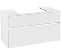 Villeroy & Boch Mueble de lavabo Collaro, 2 extraíbles, centro de lavabo, de pared, 1000x548x500mm, C01900MS, Color: Frontal/carcasa: blanco mate, mango: blanco mate