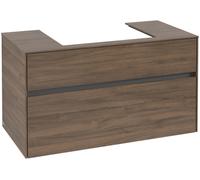 Villeroy & Boch Mueble de lavabo Collaro, 2 extraíbles, centro de lavabo, de pared, 1000x548x500mm, C01900VH, Color: Frente/carcasa: Roble Arizona, mango: Grafito