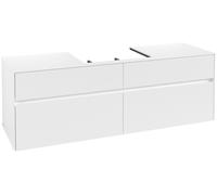 Villeroy & Boch Mueble de lavabo Collaro, 4 extraíbles, centro de lavabo, 1600x548x500mm, C02500MS, Color: Frontal/carcasa: blanco mate, mango: blanco mate