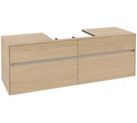 Villeroy & Boch Mueble de lavabo Collaro, 4 extraíbles, centro de lavabo, 1600x548x500mm, C02500VJ, Color: Carcasa/frontal: roble nórdico, tirador: Gris cachemira