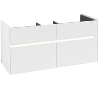 Villeroy & Boch Mueble de lavabo Collaro, 4 extraíbles, centro de lavabo, con iluminación, 1154x546x444mm, C012B0MS, Color: Frontal/carcasa: blanco mate, mango: blanco mate