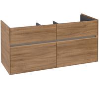 Villeroy & Boch Mueble de lavabo Collaro, 4 extraíbles, centro de lavabo, con iluminación, 1154x546x444mm, C012B0RH, Color: Frente/carcasa: Roble de Kansas, mango: Grafito