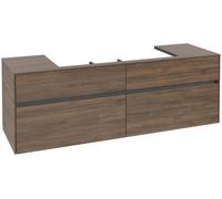Villeroy & Boch Mueble de lavabo Collaro, 4 extraíbles, centro de lavabo, de pared, 1600x548x500mm, C03100VH, Color: Frente/carcasa: Roble Arizona, mango: Grafito