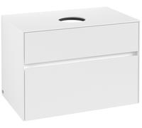 Villeroy & Boch Mueble debajo del lavabo Collaro, suspendido, 2 extraíbles, centro lavabo, 800x548x500mm, C03700MS, Color: Frontal/carcasa: blanco mate, mango: blanco mate