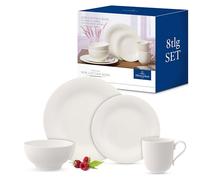 Villeroy & Boch New Cottage Basic Juego de mesa, Set de 8 piezas, Porcelana Premium, Blanco
