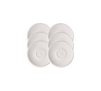 Villeroy & Boch NewMoon - Juego de 6 platillos de porcelana (17 cm, aptos para lavavajillas), color blanco