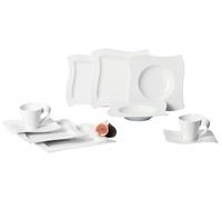 Villeroy & Boch NewWave Basic Vajilla de mesa para 6 personas, 30 piezas, Porcelana, Basic Servizio da Tavola, Blanco