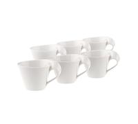 Villeroy & Boch Newwave Caffè - Taza de café/Moderna Capuchino Taza de Porcelana 6 x Cappucino Taza (0, 25L) Taza de café, Blanco, 32 x 21.5 x 9.5 cm, 6 Unidades de Medida