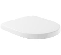 Asiento para inodoro O.novo de Villeroy & Boch, asiento con bisagras de acero inoxidable, aro fabricado de Duroplast resistente, pieza de recambio original, en forma de D, color blanco, brillante
