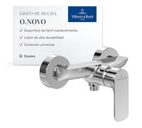 Villeroy & Boch O.novo - Grifo mezclador de ducha con protección antirretorno y cartucho de cerámica, monomando para montaje en superficie, redondo, cromado