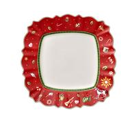 Villeroy & Boch - Plato llano Toys Delight rectangular | Plato llano festivo para cada ocasión, Premium Porcelain, apto para microondas,rojo