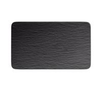 Villeroy & Boch Manufacture Rock Rectangular Moderno Plato Porcelana Premium, Negro (Rock), 28X17X1,5CM