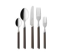 Villeroy & Boch Play! Cubertería para hasta 6 Personas, 30 Piezas, Acero Inoxidable, Mango de plástico marrón