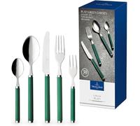 Villeroy & Boch - Play! Set de cubertería Green Garden de 30 piezas | Cubertería de acero inoxidable con mangos de plástico verde para hasta 6 personas, apto para lavavajillas
