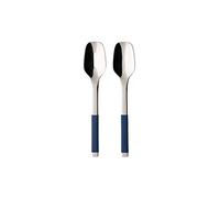 Villeroy & Boch S+ Blueberry Cubertería para ensalada, 2 piezas, Acero inoxidable 18/10, Mango con cubierta de silicona azul