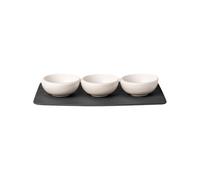 Villeroy & Boch - Set de salseros pequeños NewMoon, Set de pequeños cuencos para salsas y canapés, 4 piezas, porcelana Premium, blanco, apto para lavavajillas (10-4264-9023)